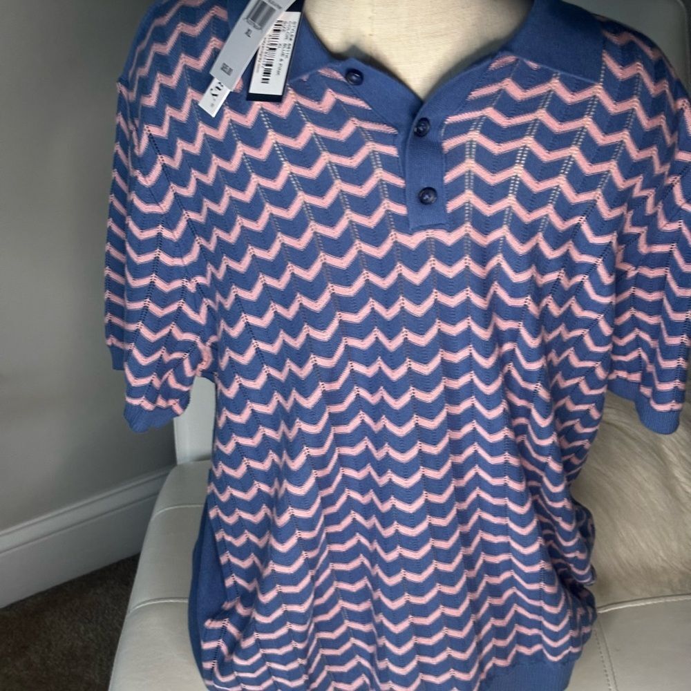 Paisley & Gray Blue and Pink Polo Shirt